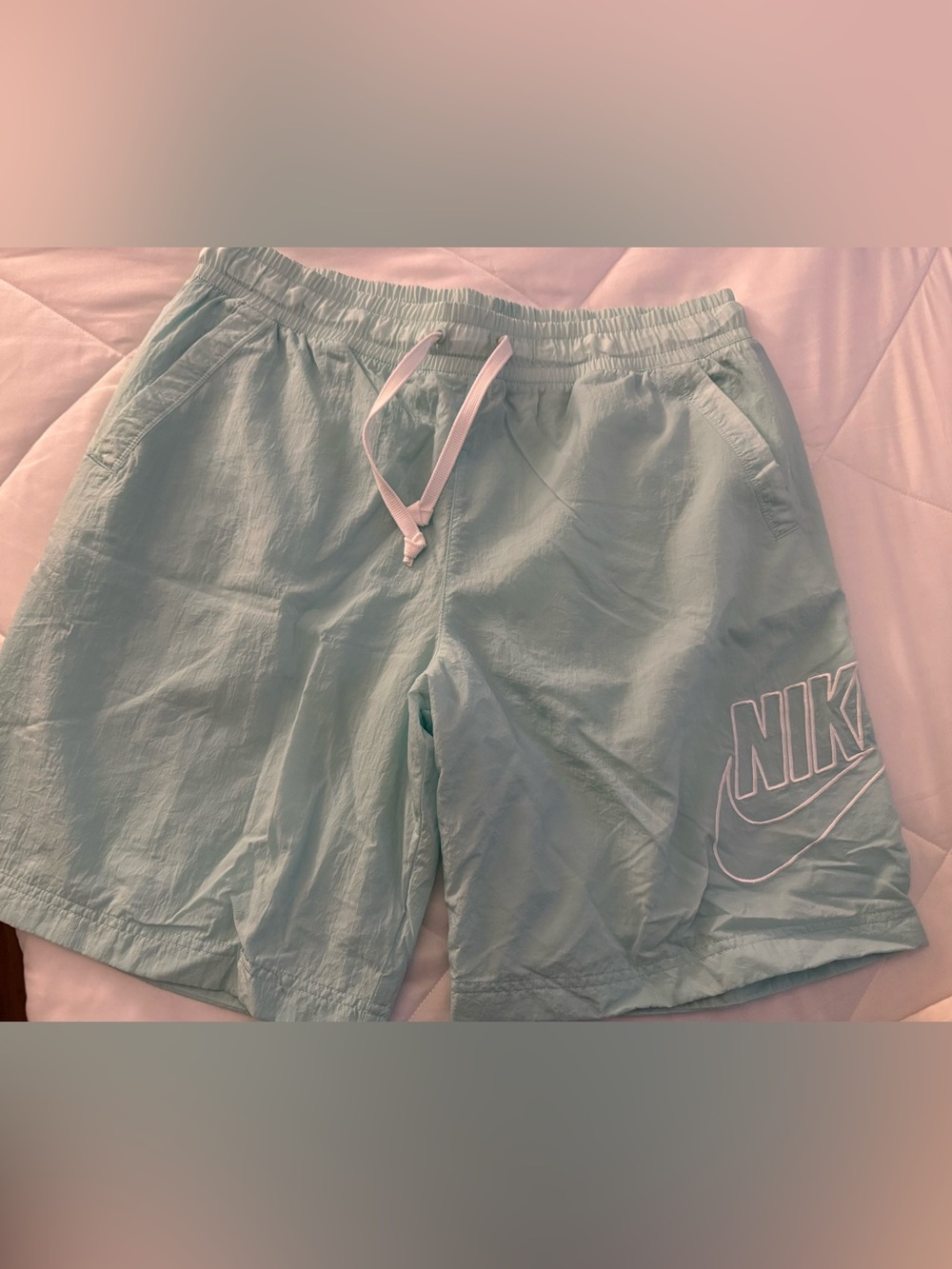 Nike Kids Mint Green Drawstring Athletic Shorts